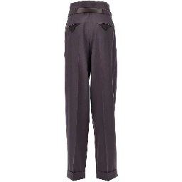 Gabardine pants with belt