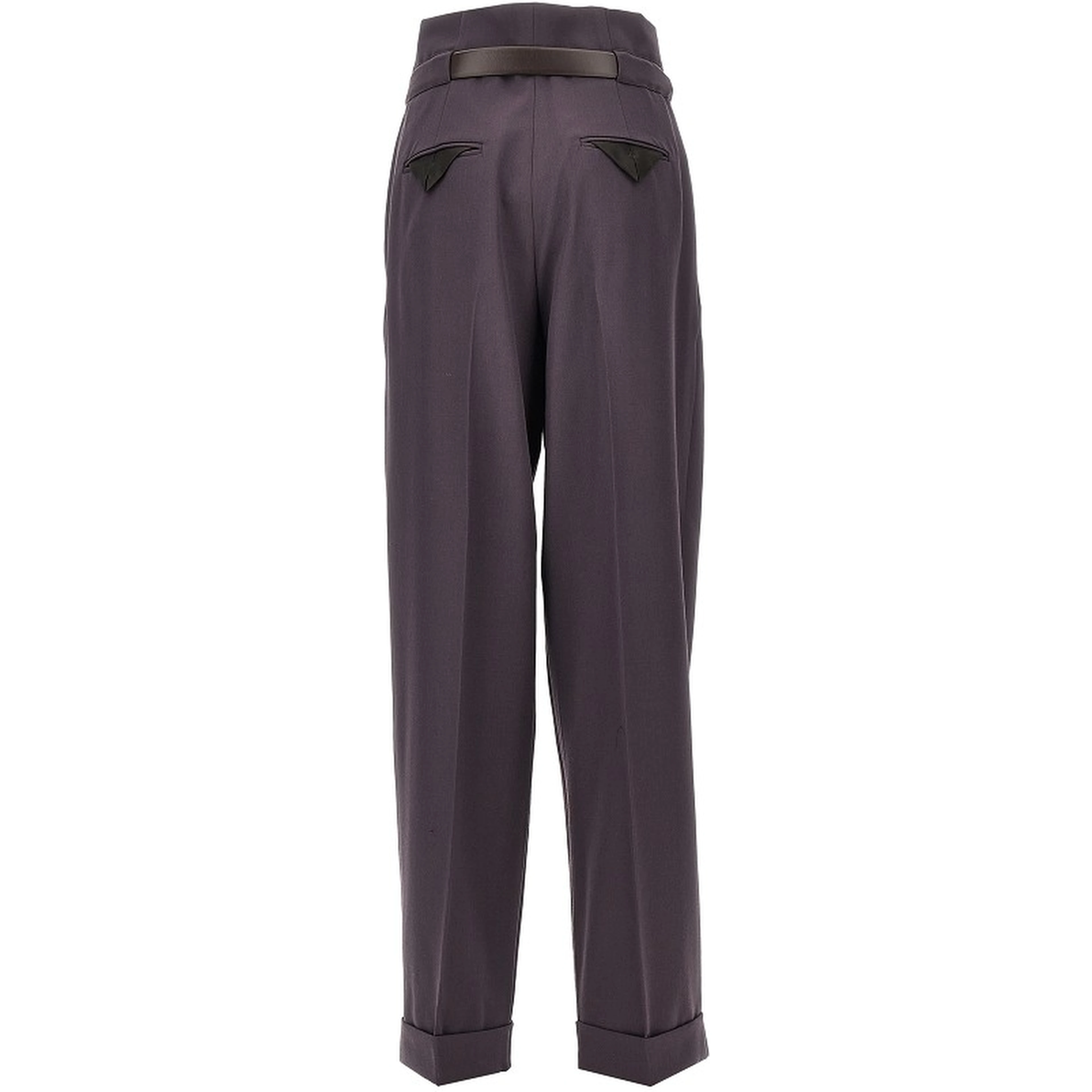 Gabardine pants with belt