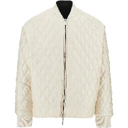 Nylon bomber jacket with logo embroidery