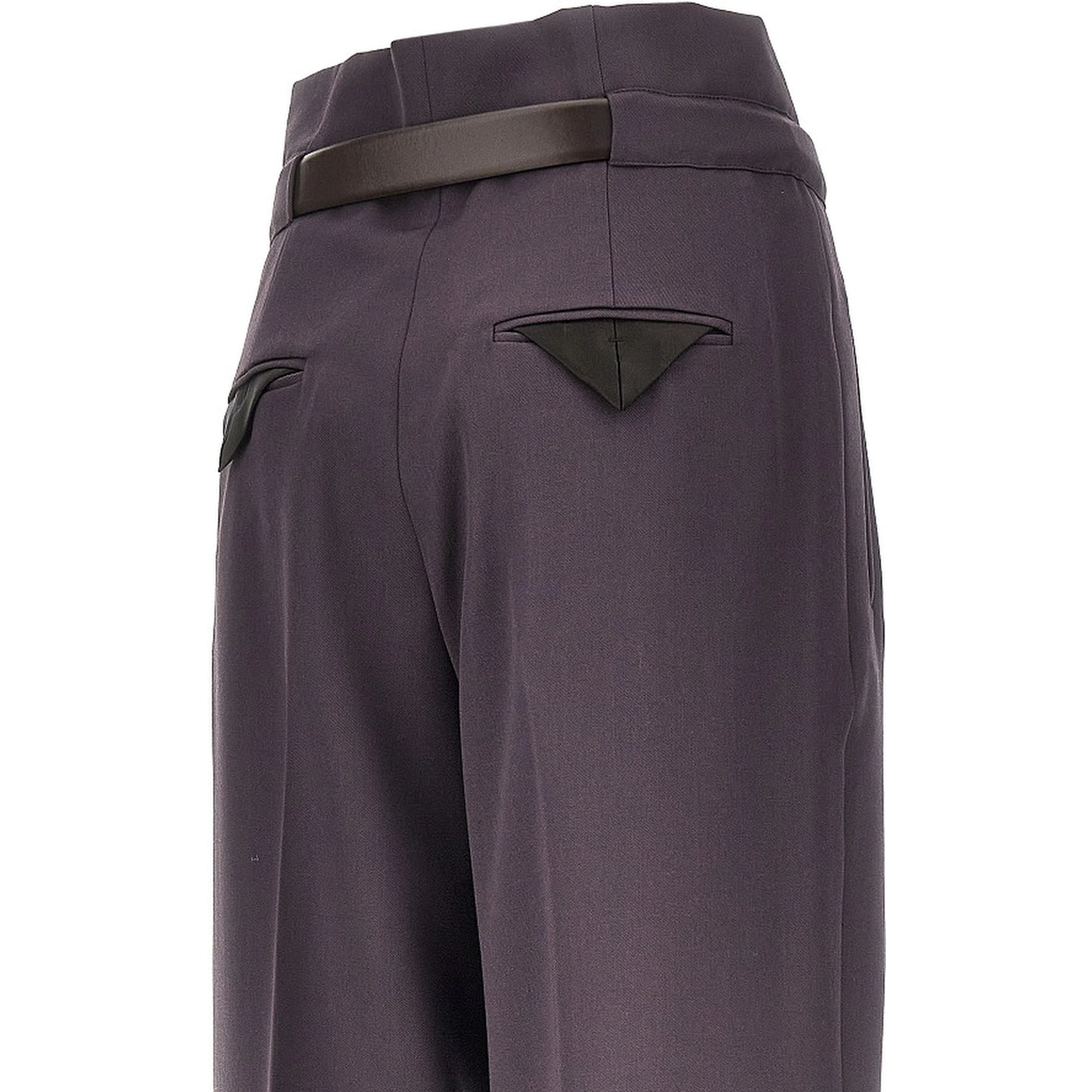 Gabardine pants with belt