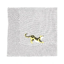 Tigers intarsia cotton blanket