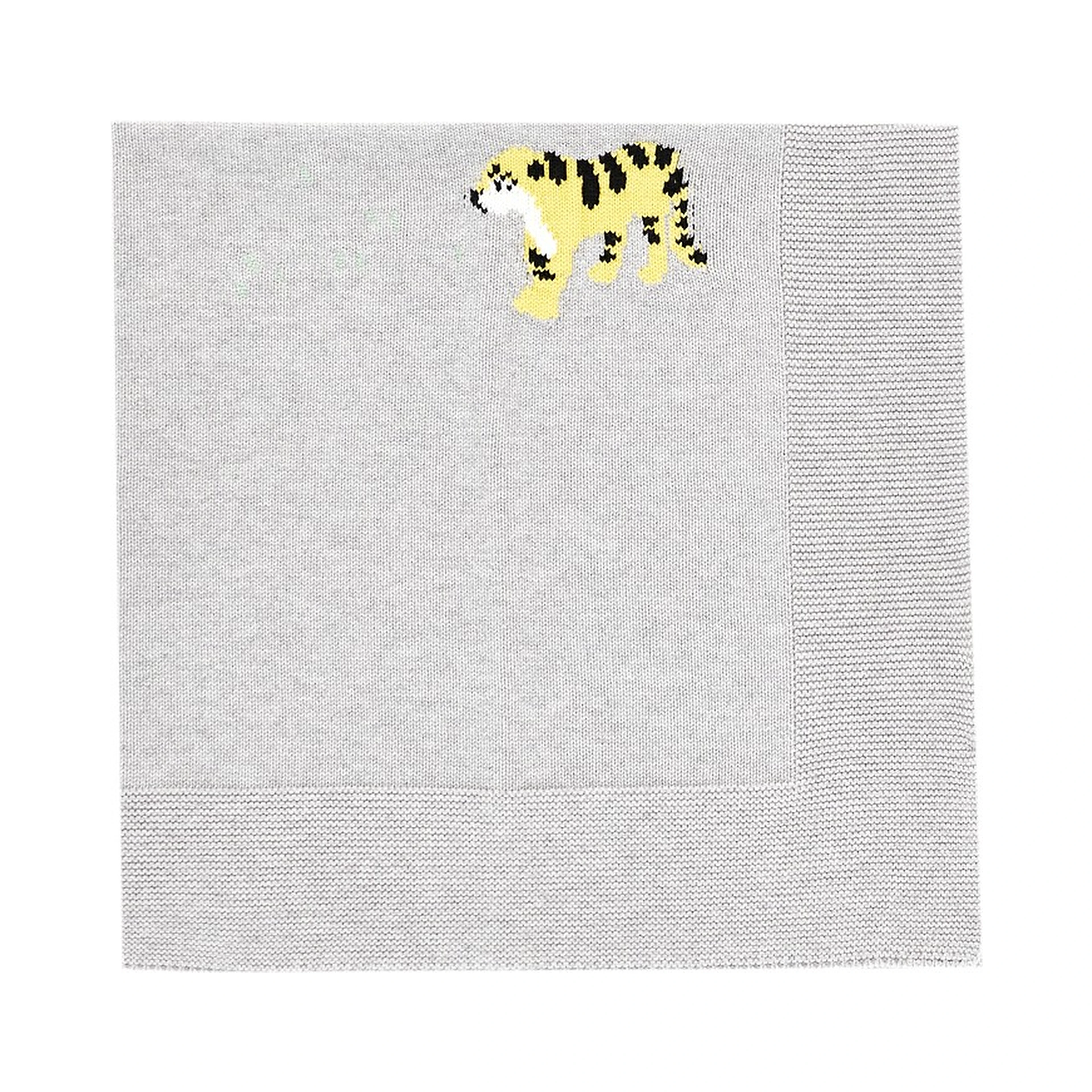 Tigers intarsia cotton blanket