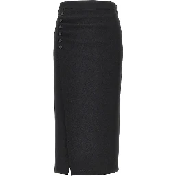 Viscose-blend midi skirt