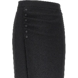 Viscose-blend midi skirt