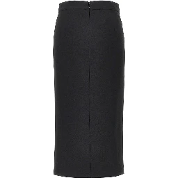 Viscose-blend midi skirt