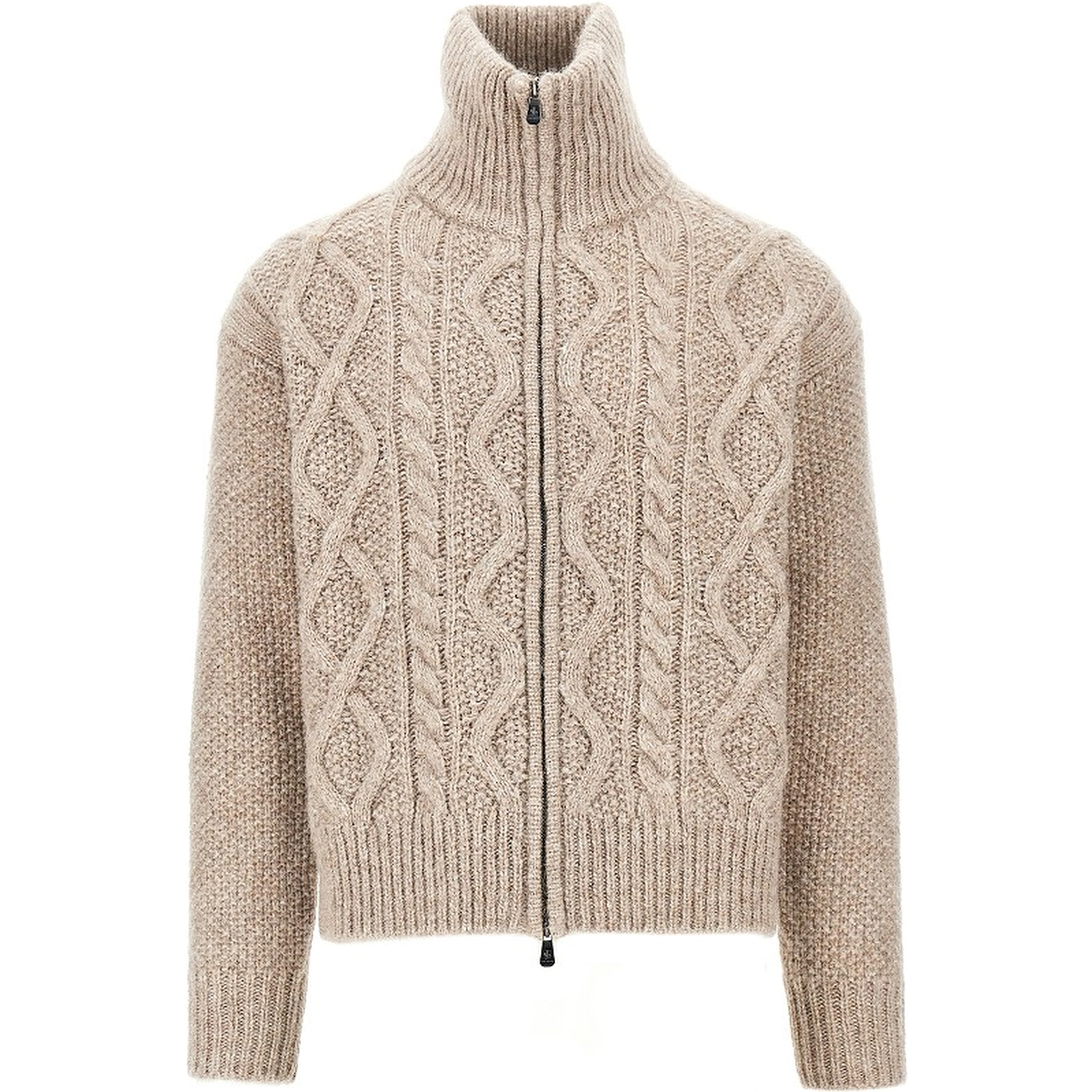 Cashmere-blend cable knit cardigan
