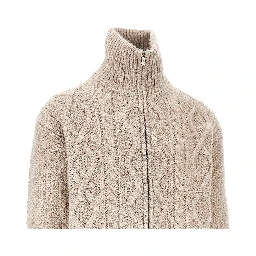 Cashmere-blend cable knit cardigan