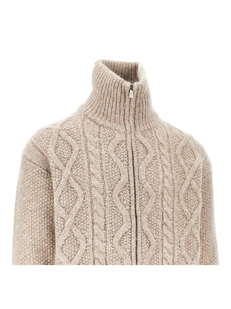 Cashmere-blend cable knit cardigan alternative
