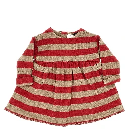 Striped cotton-blend mini dress
