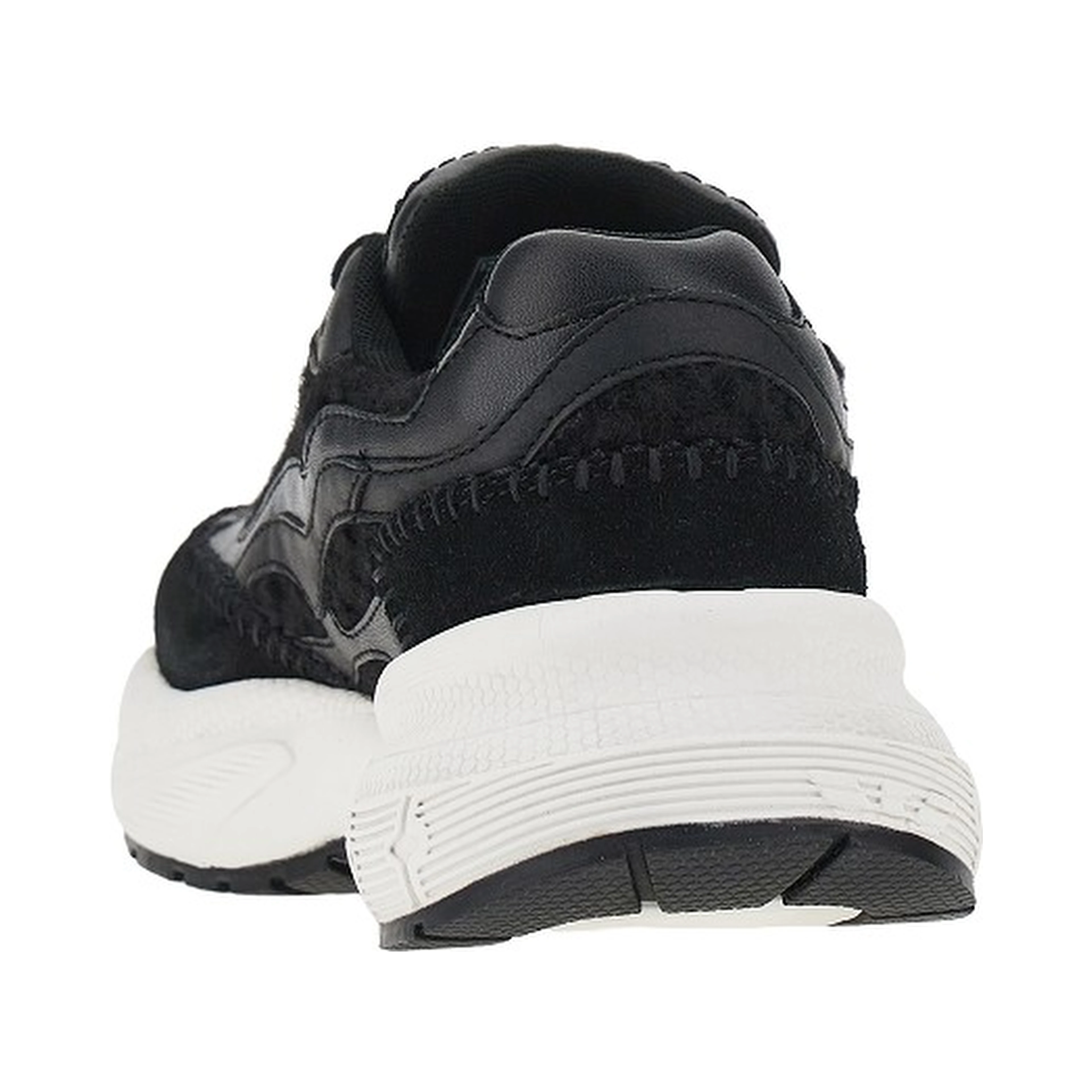 Knitted sneakers with faux leather details