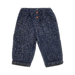 Denim pants with flannel lining