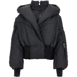 Cotton-blend padded bomber jacket