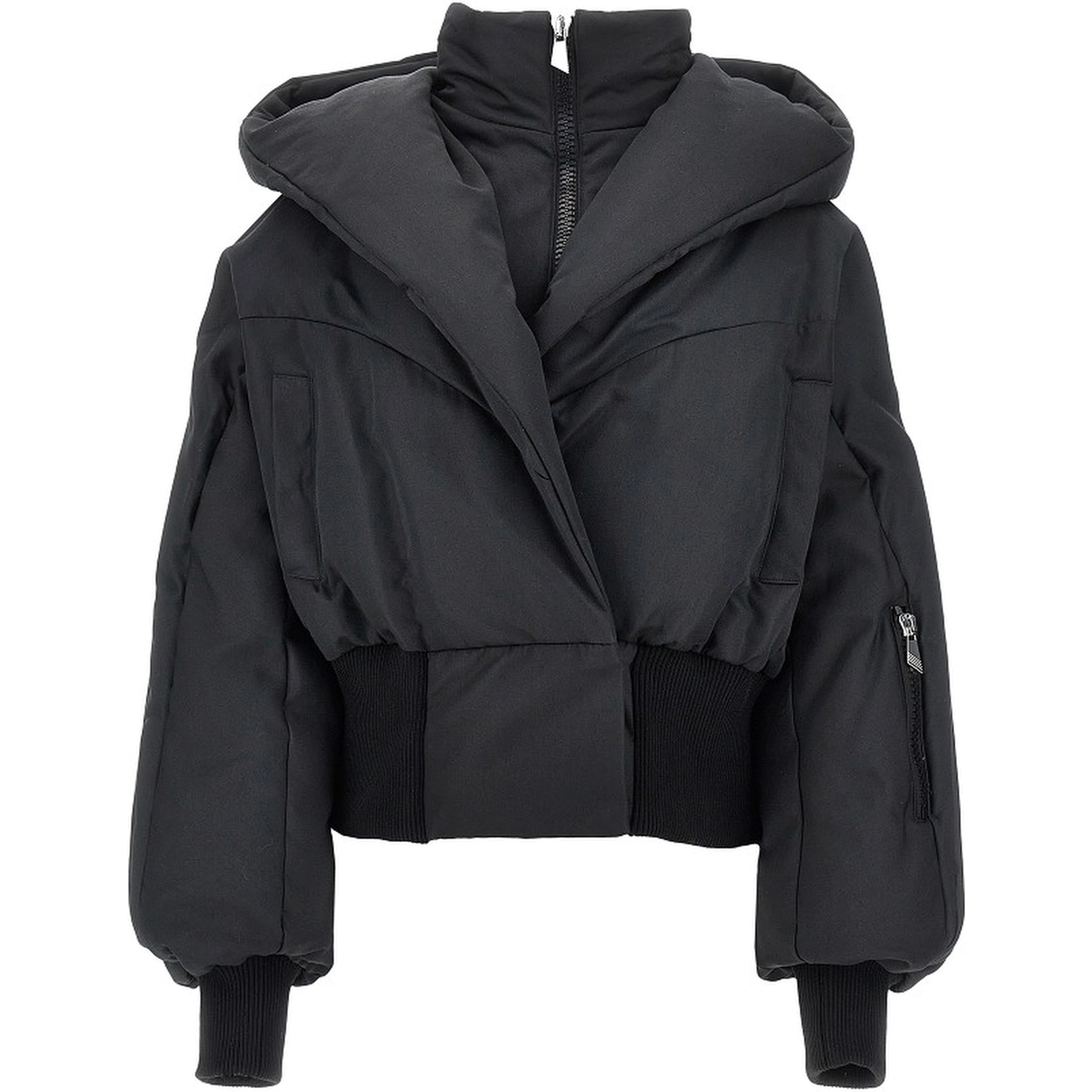Cotton-blend padded bomber jacket