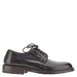 Brushed leather lace-up shoes