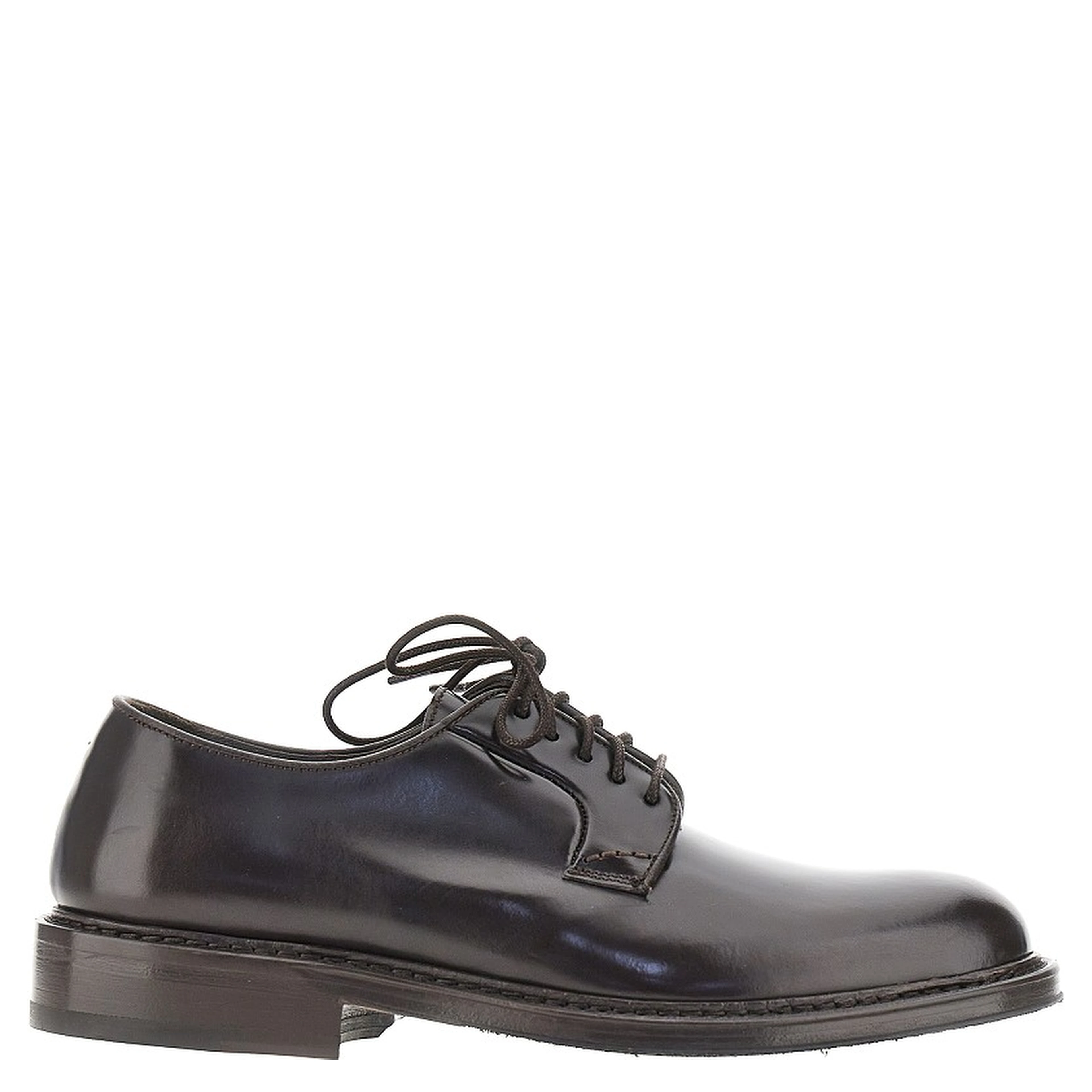 Brushed leather lace-up shoes