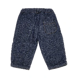 Denim pants with flannel lining