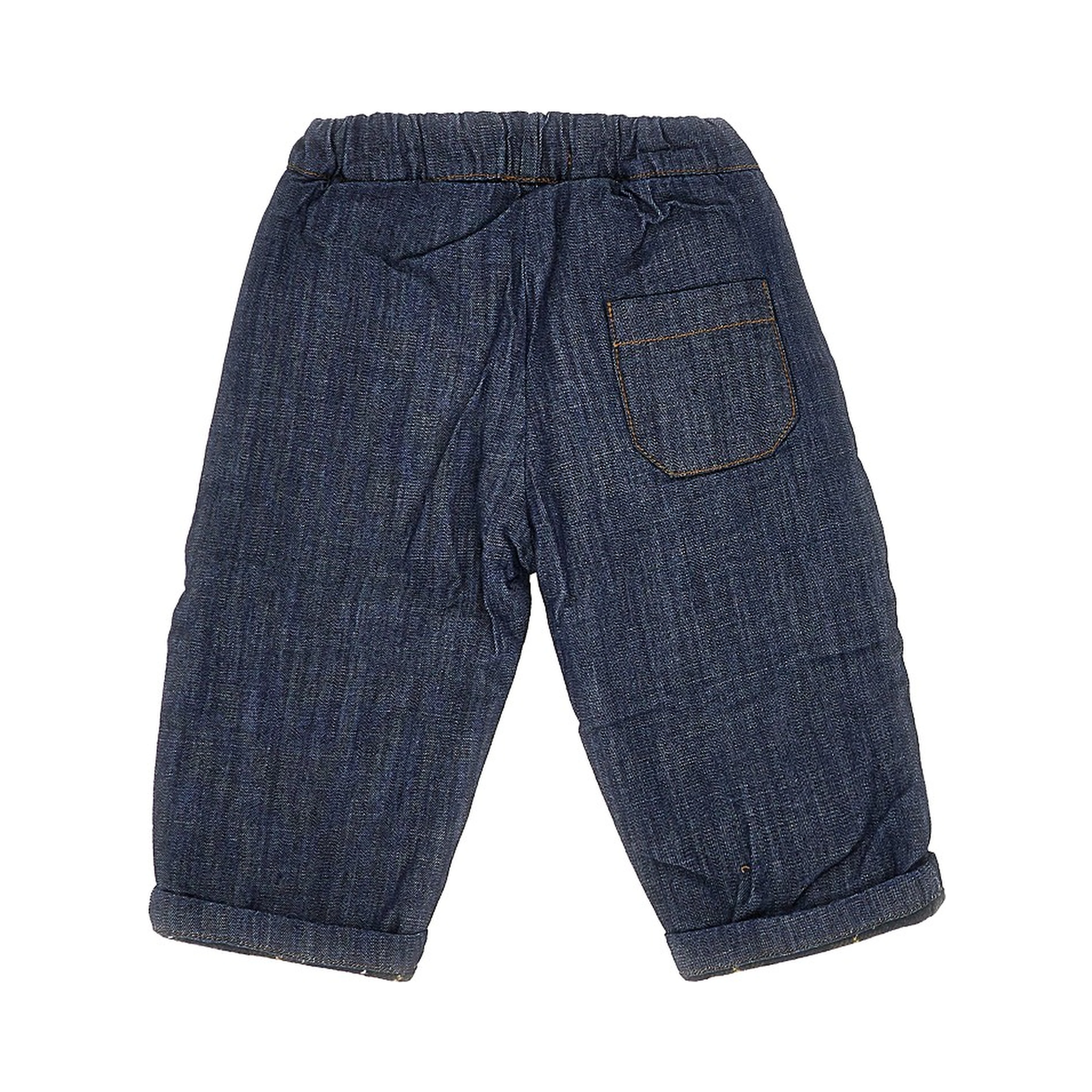 Denim pants with flannel lining