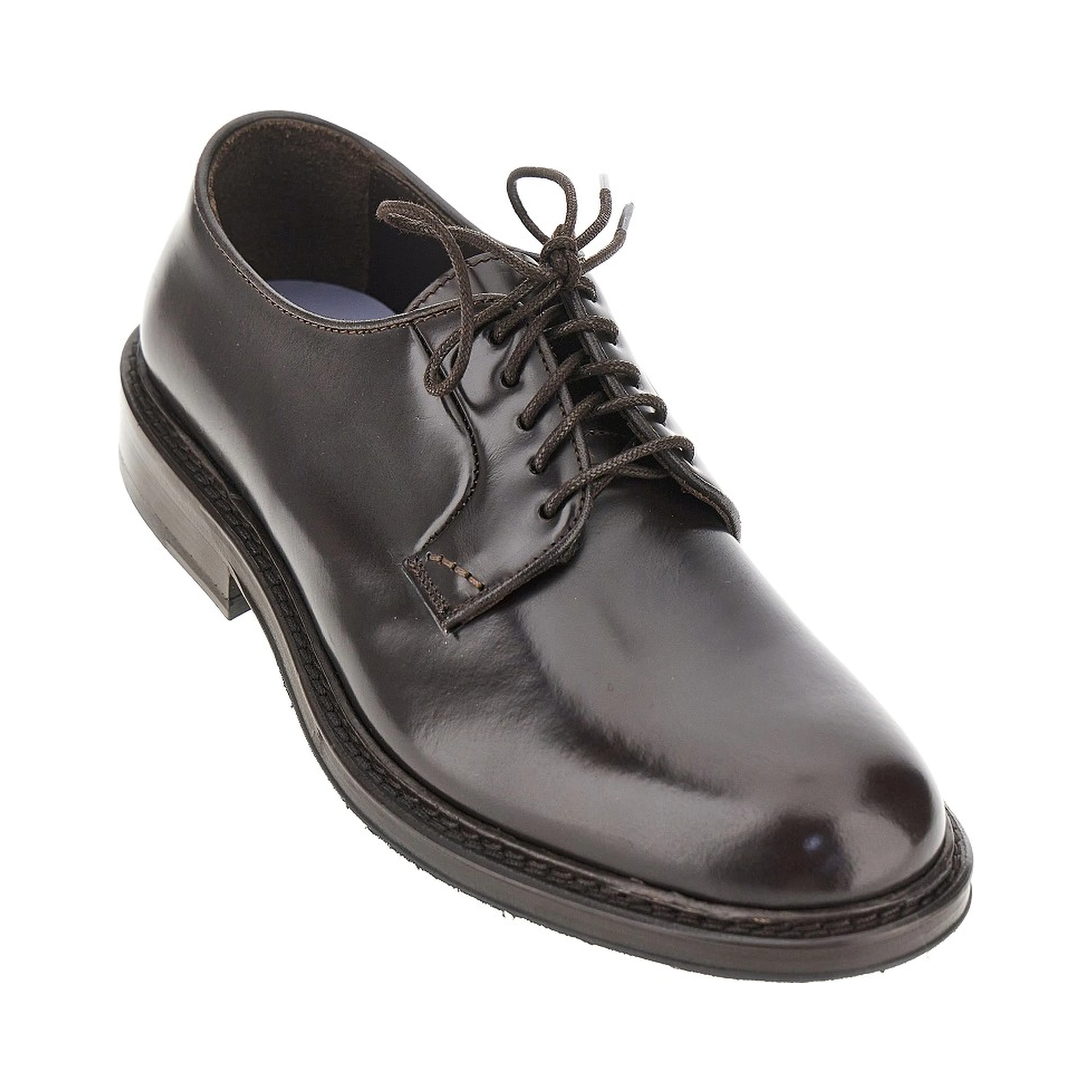 Brushed leather lace-up shoes