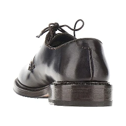 Brushed leather lace-up shoes