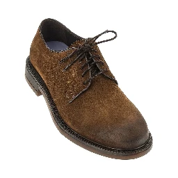 Suede leather lace-up shoes