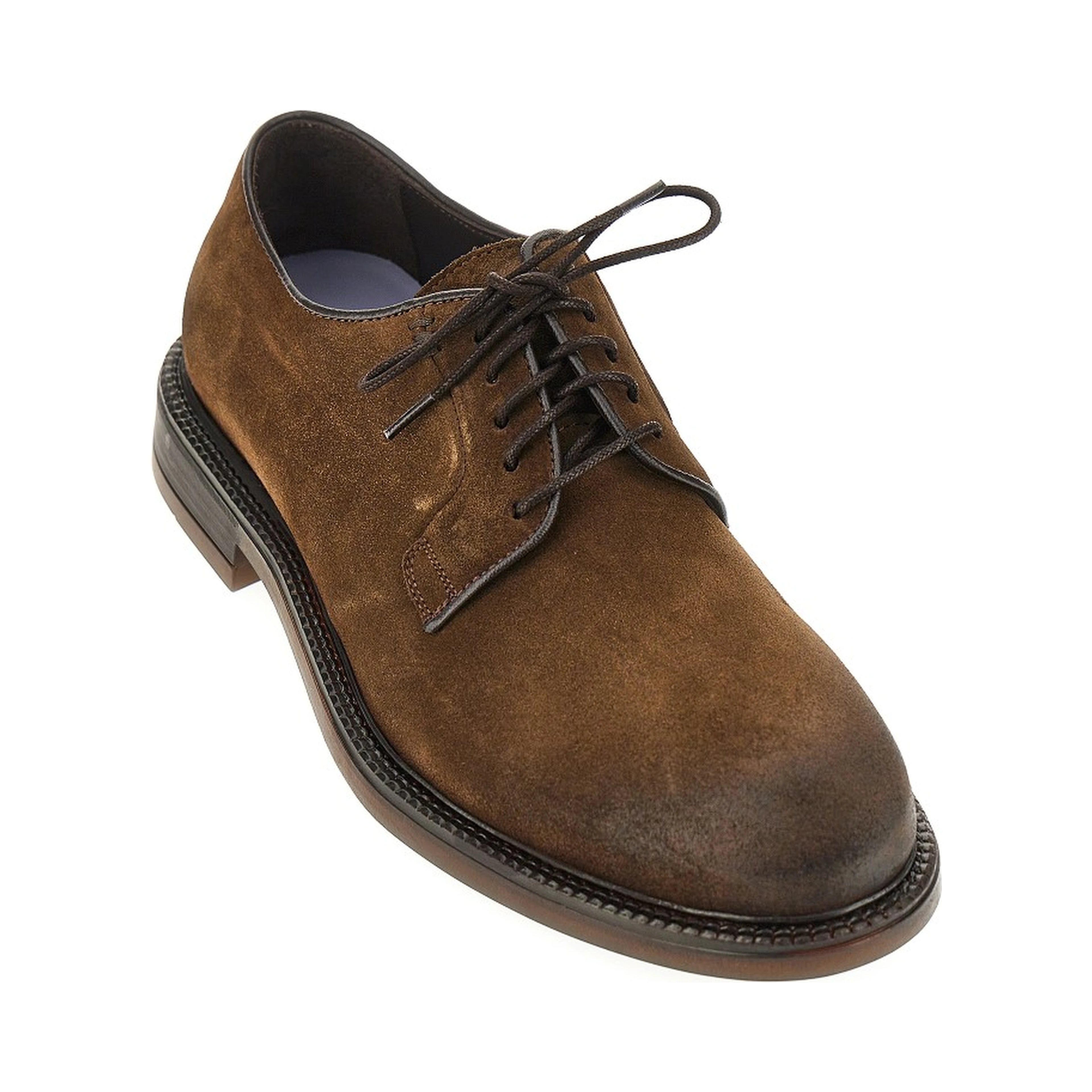 Suede leather lace-up shoes