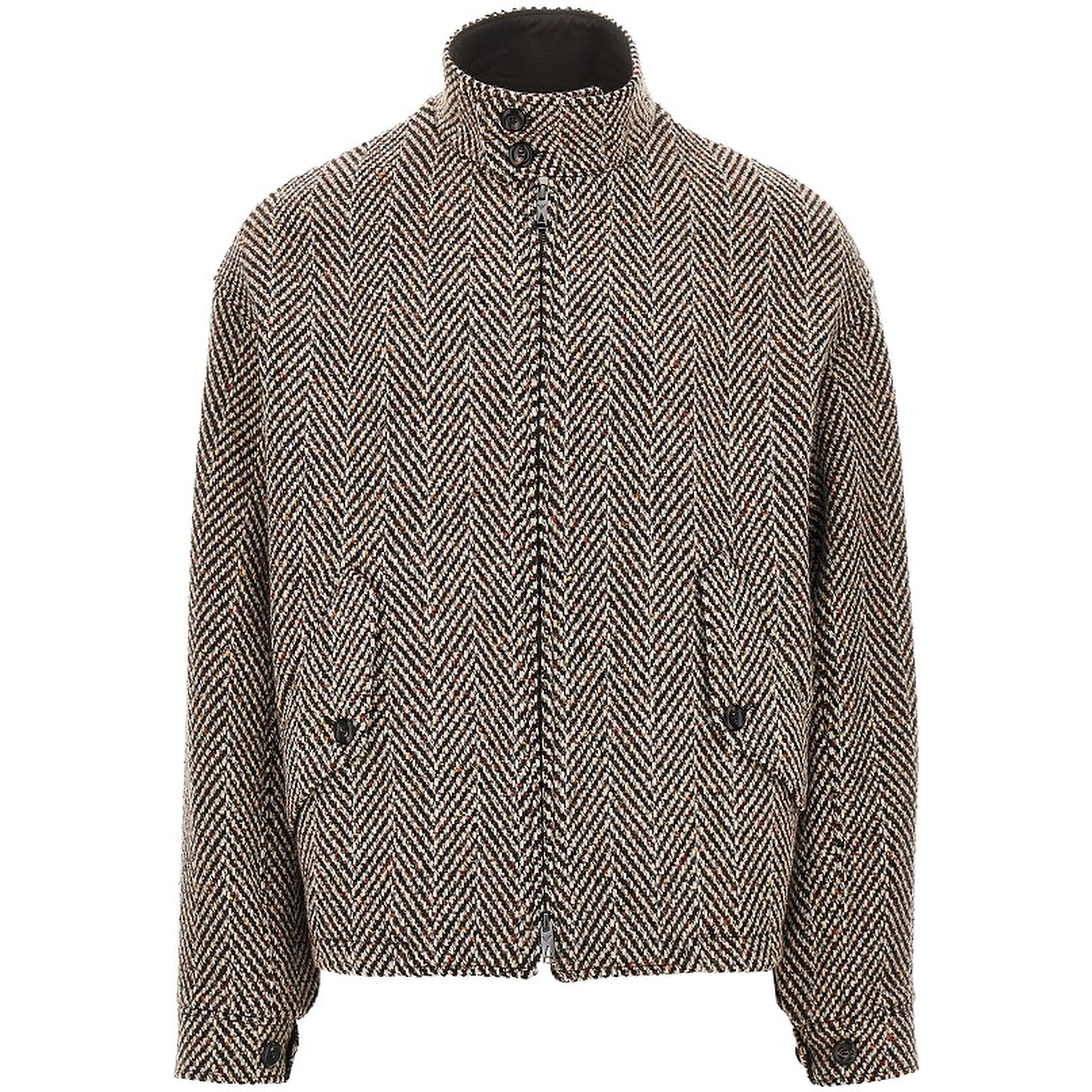 Knitted blouson with chevron motif