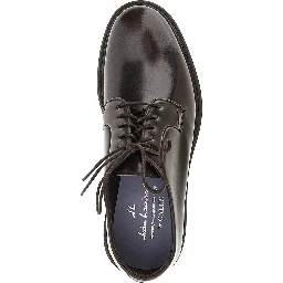 Brushed leather lace-up shoes