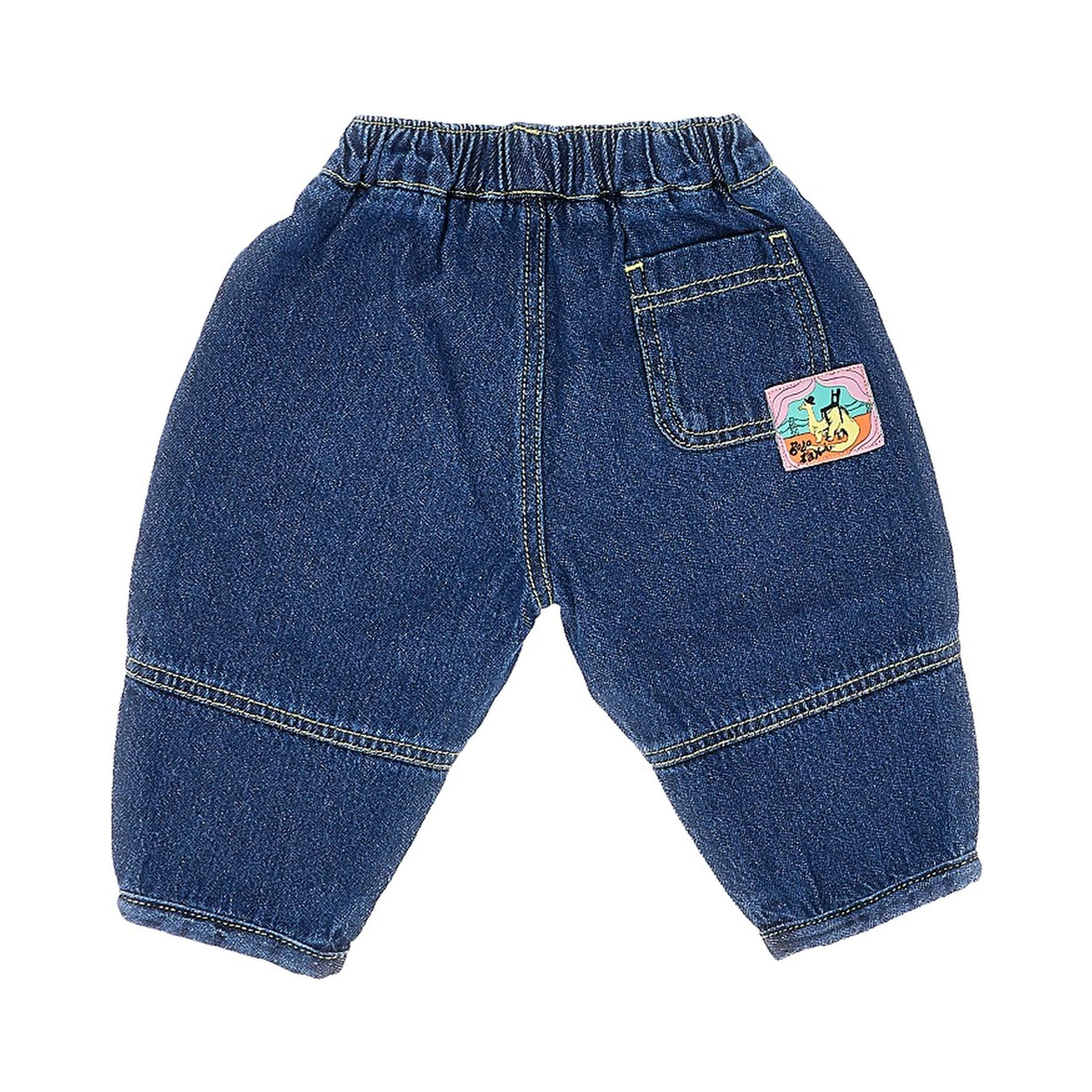 Denim pants with logo embroidery