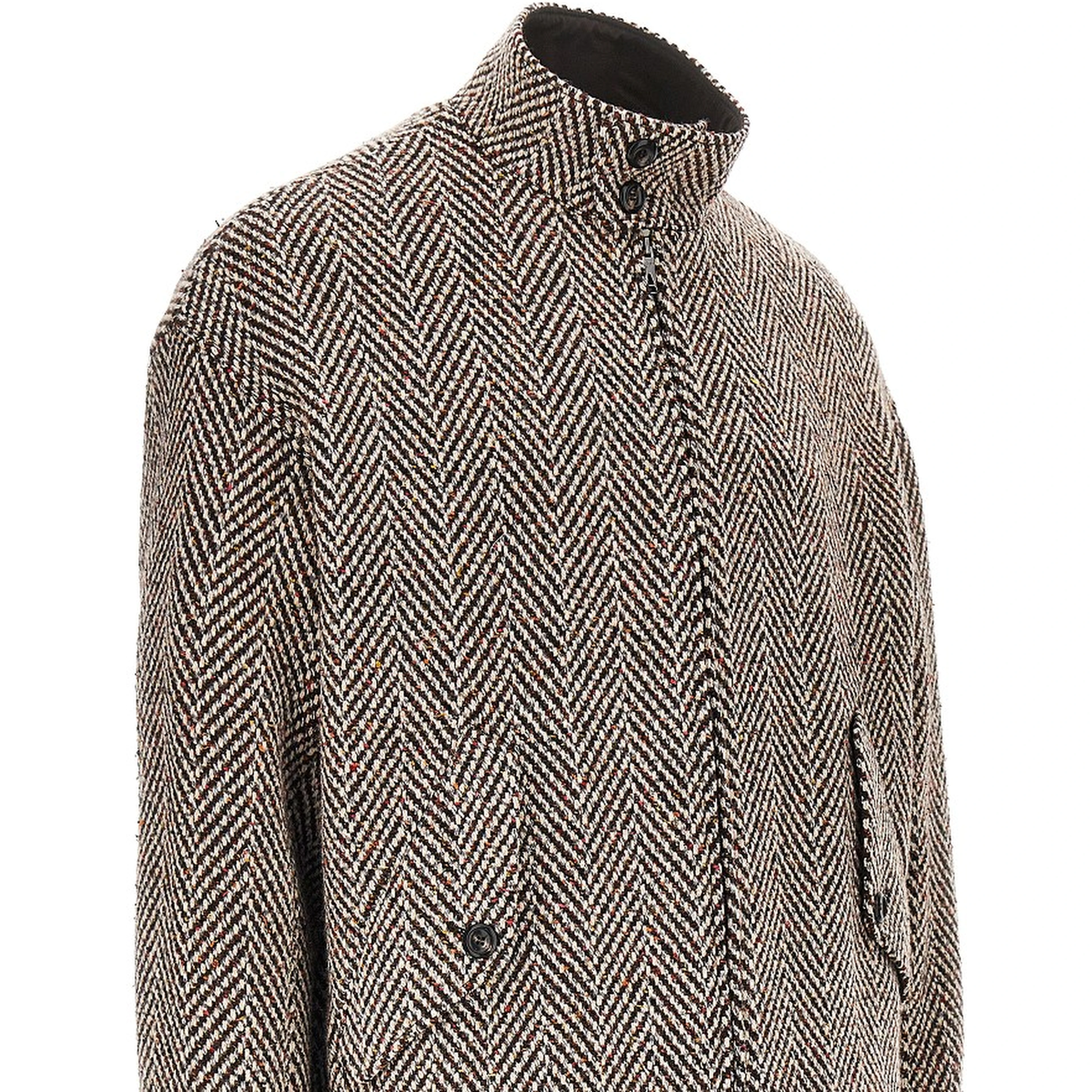 Knitted blouson with chevron motif