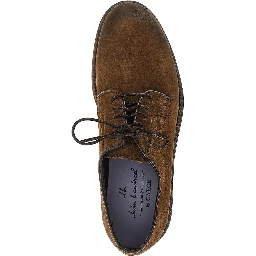 Suede leather lace-up shoes