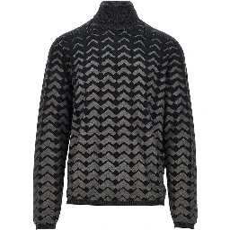 Knitted turtleneck with chevron motif