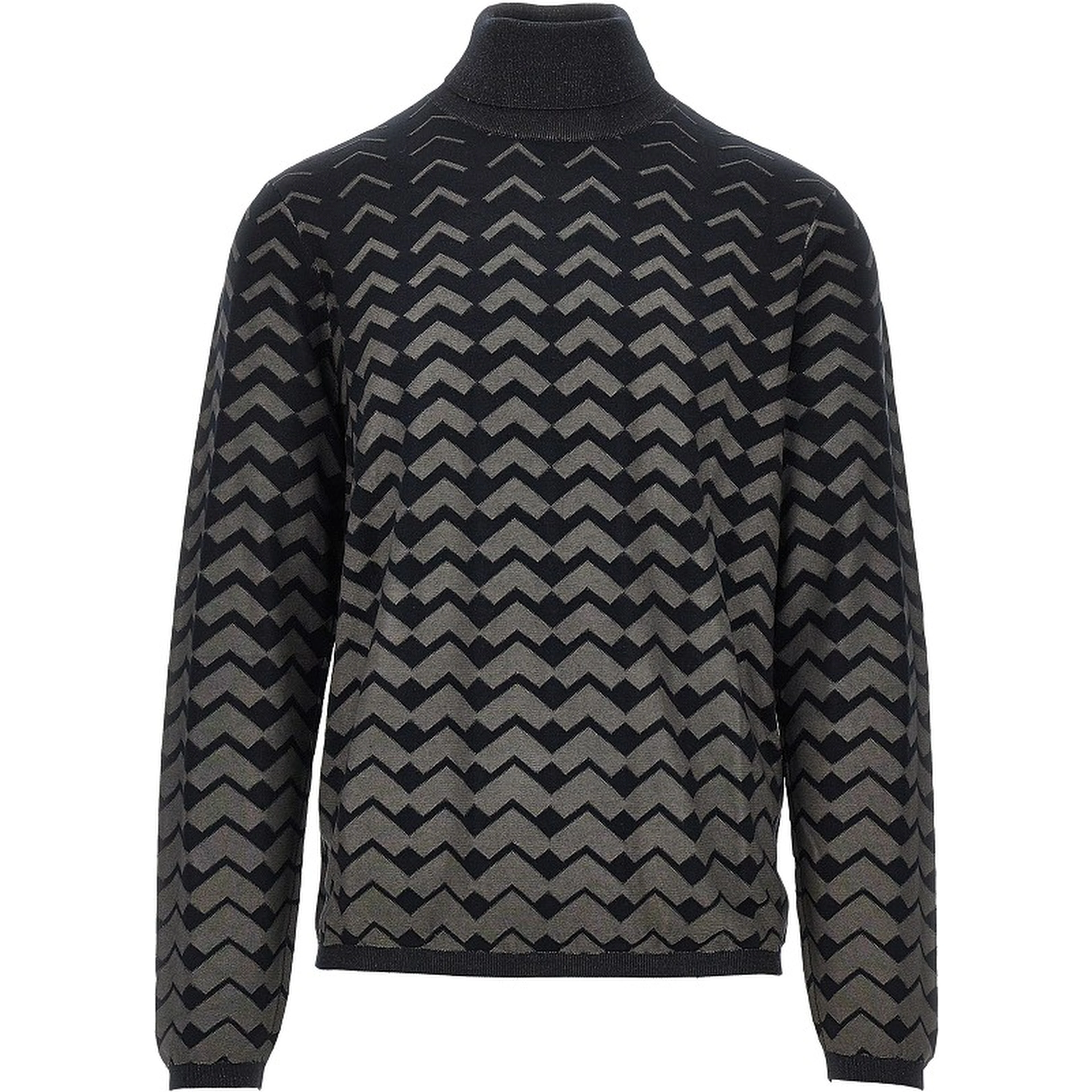 Knitted turtleneck with chevron motif