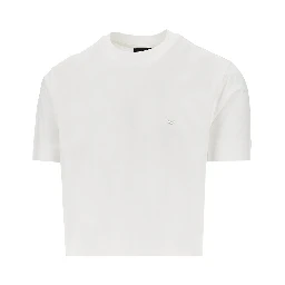 Lyocell and cotton blend T-shirt with logo
