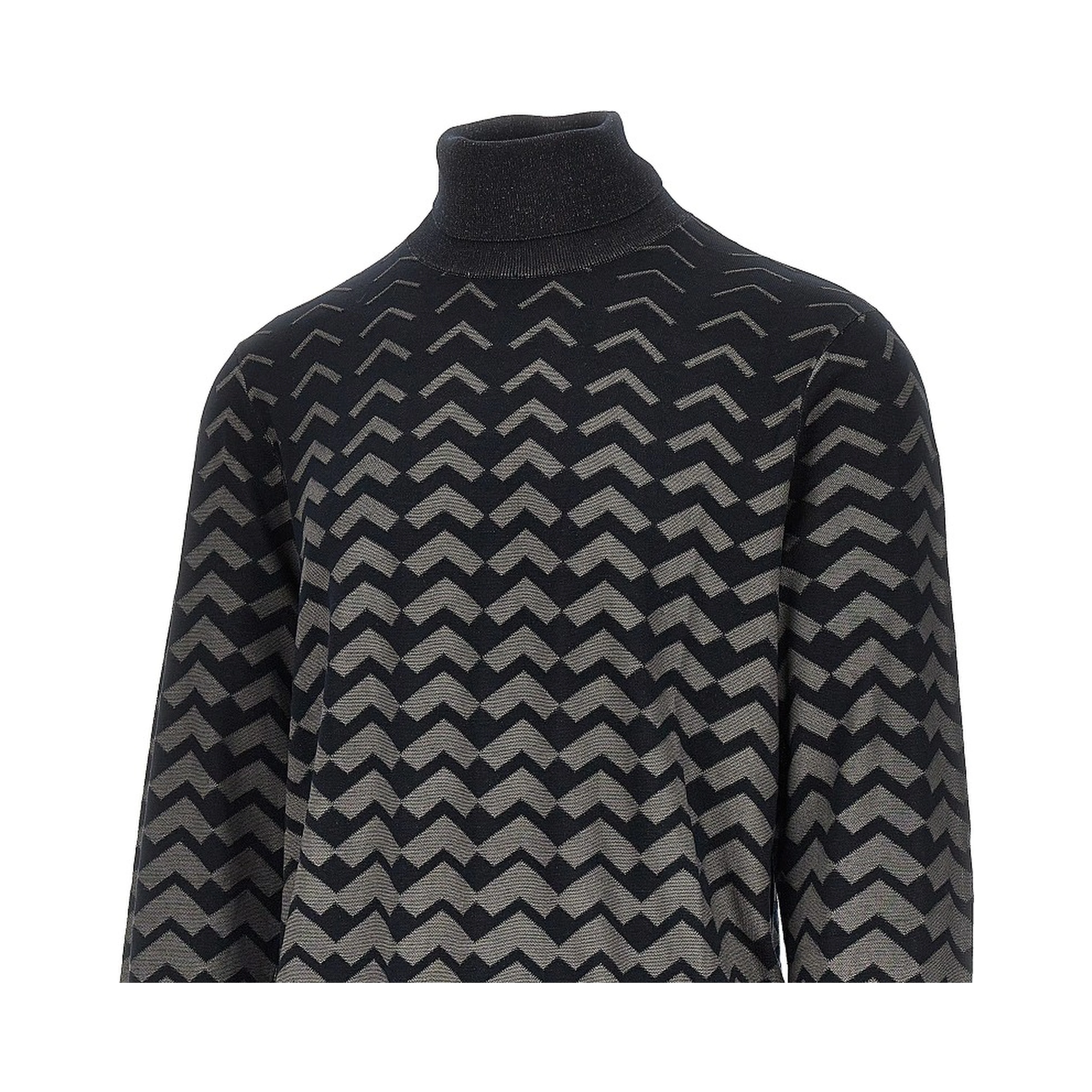 Knitted turtleneck with chevron motif