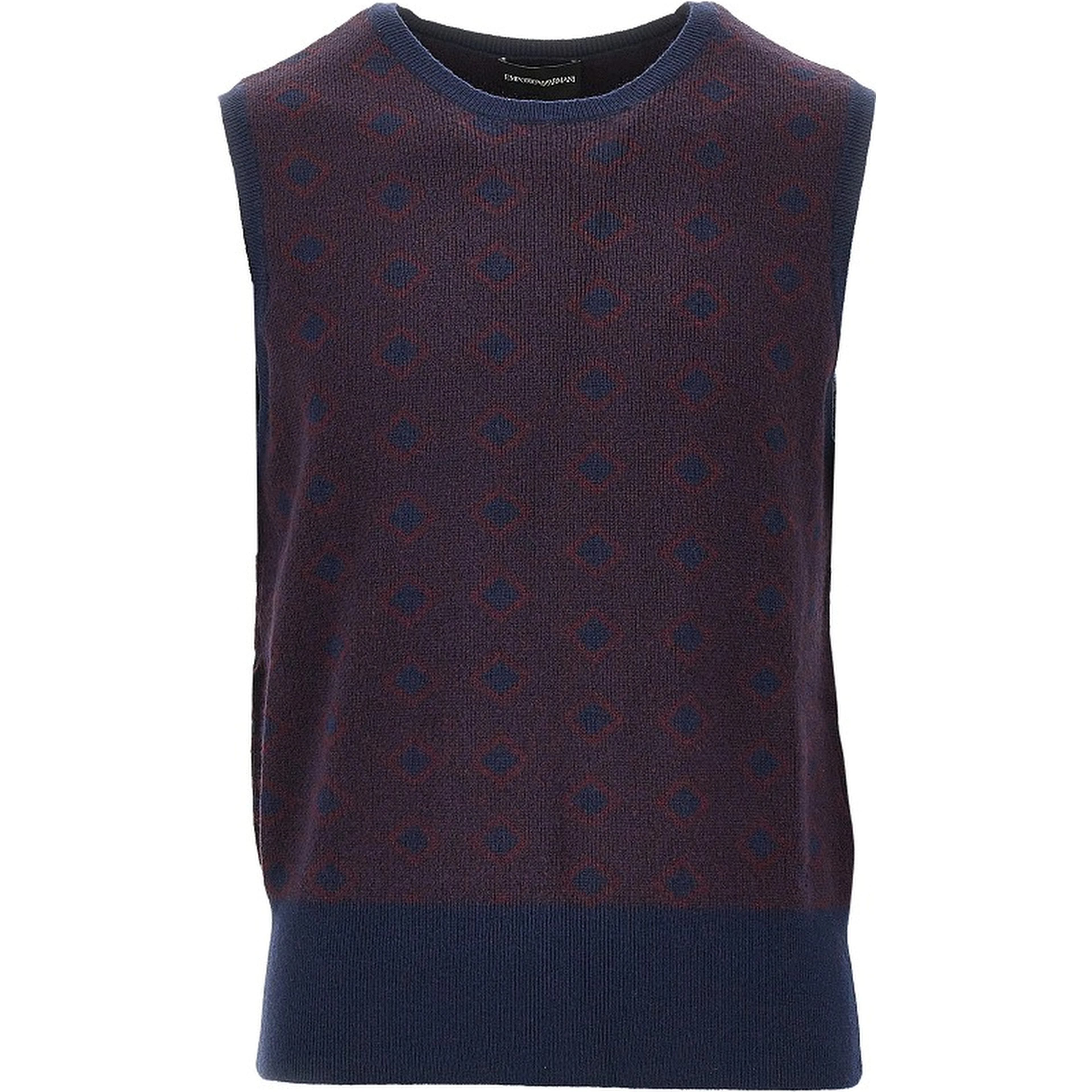 Cashmere and wool vest with diamonds motif