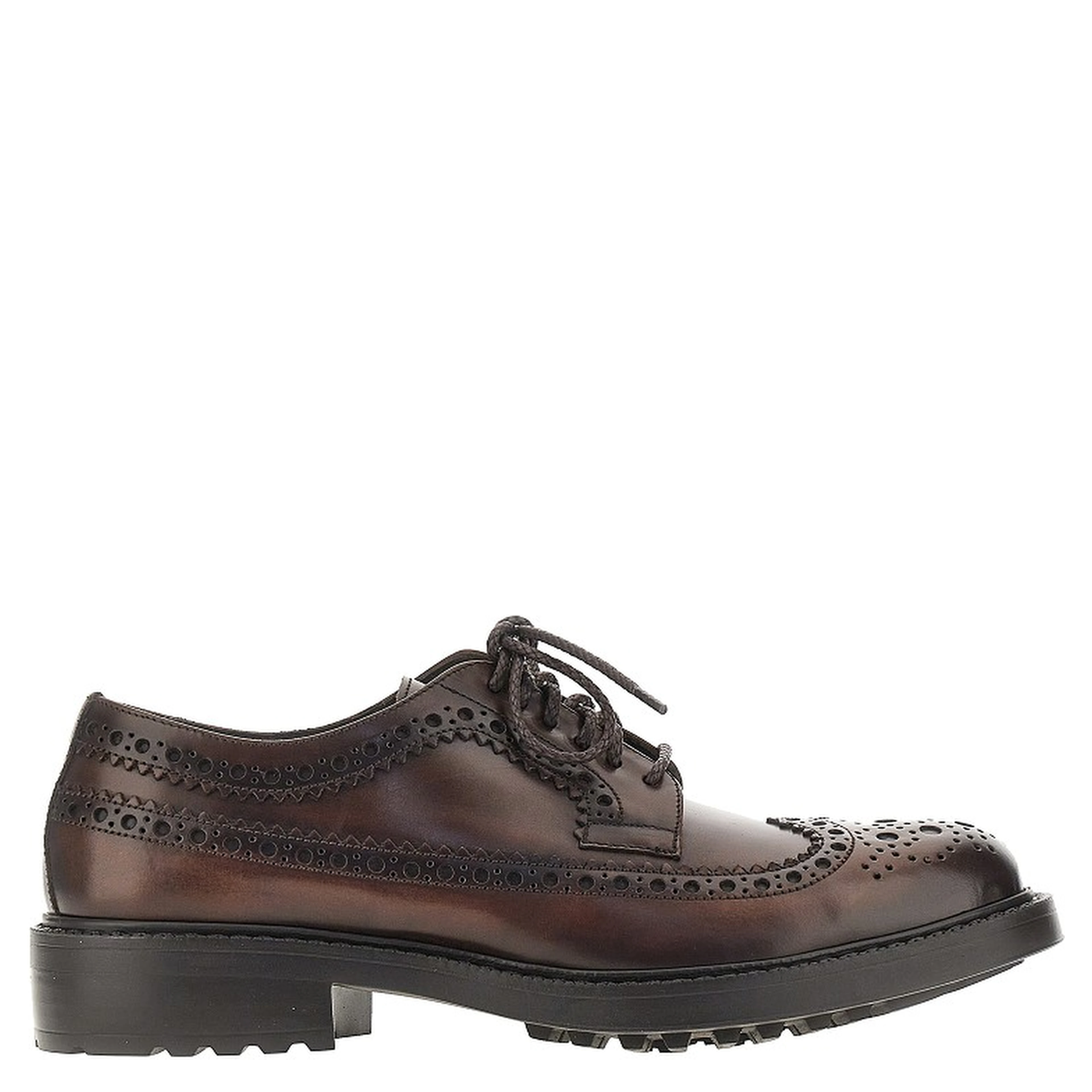 Brushed leather lace-up shoes