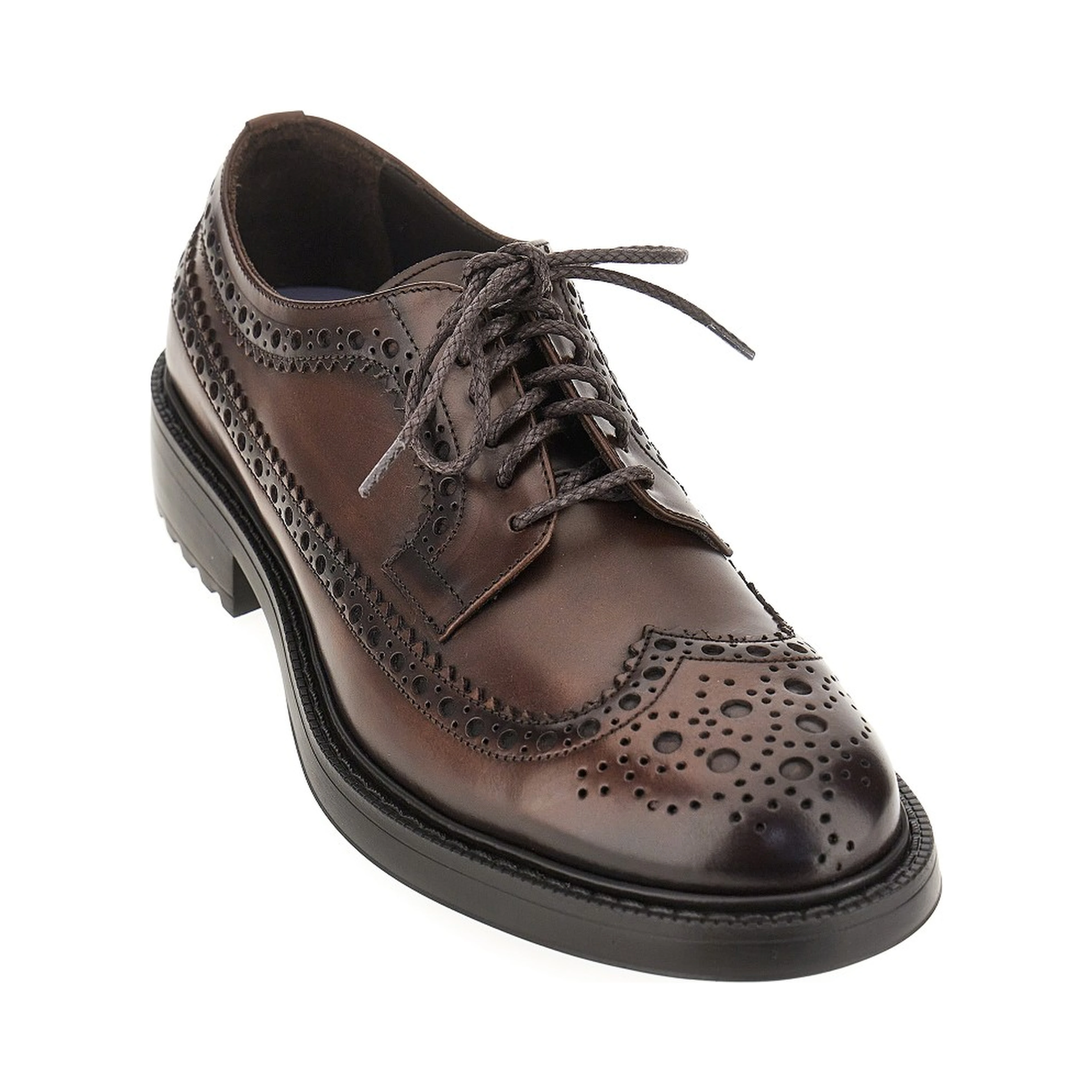 Brushed leather lace-up shoes