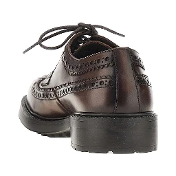 Brushed leather lace-up shoes