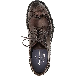 Brushed leather lace-up shoes