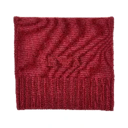 Wool scarf with logo embroidery