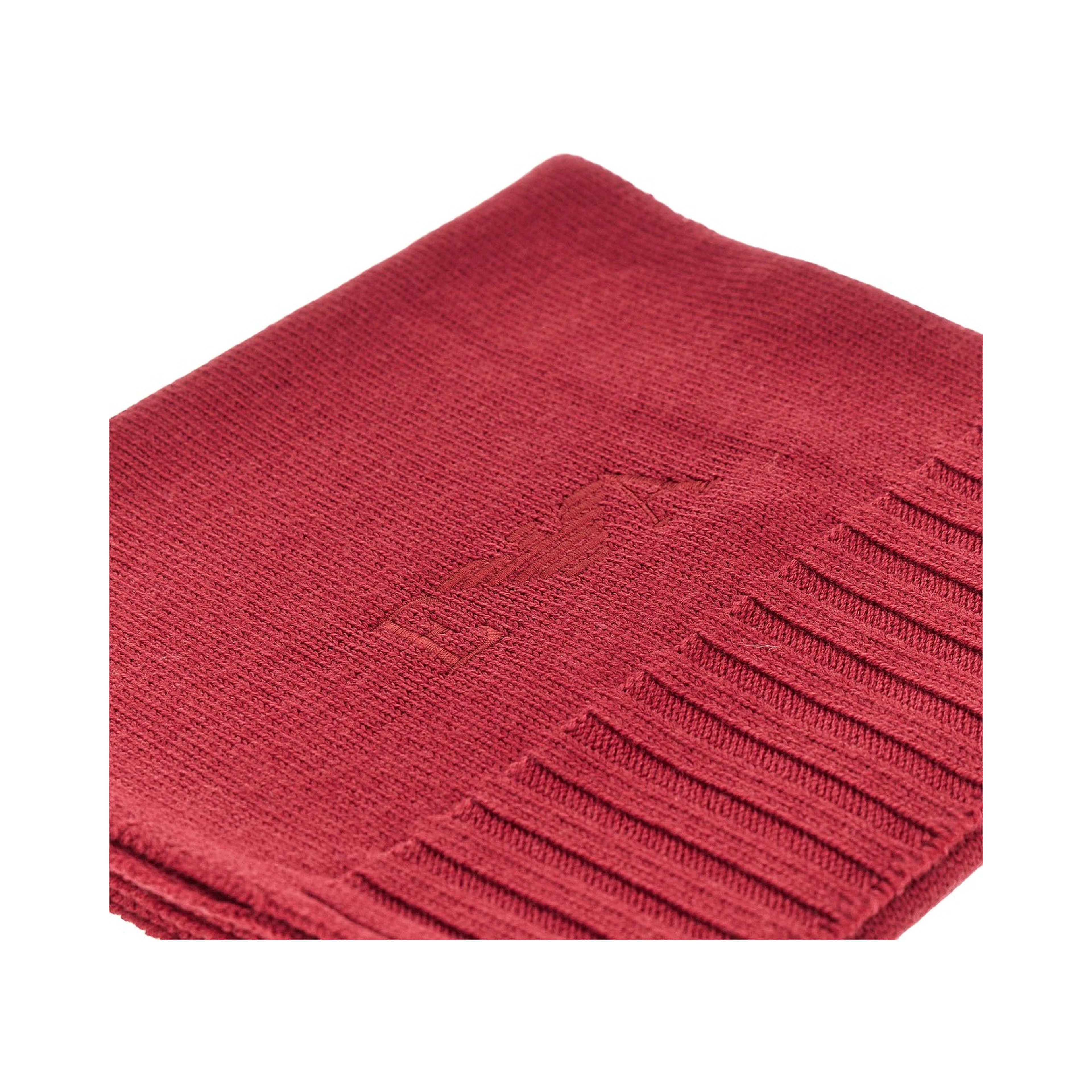Wool scarf with logo embroidery