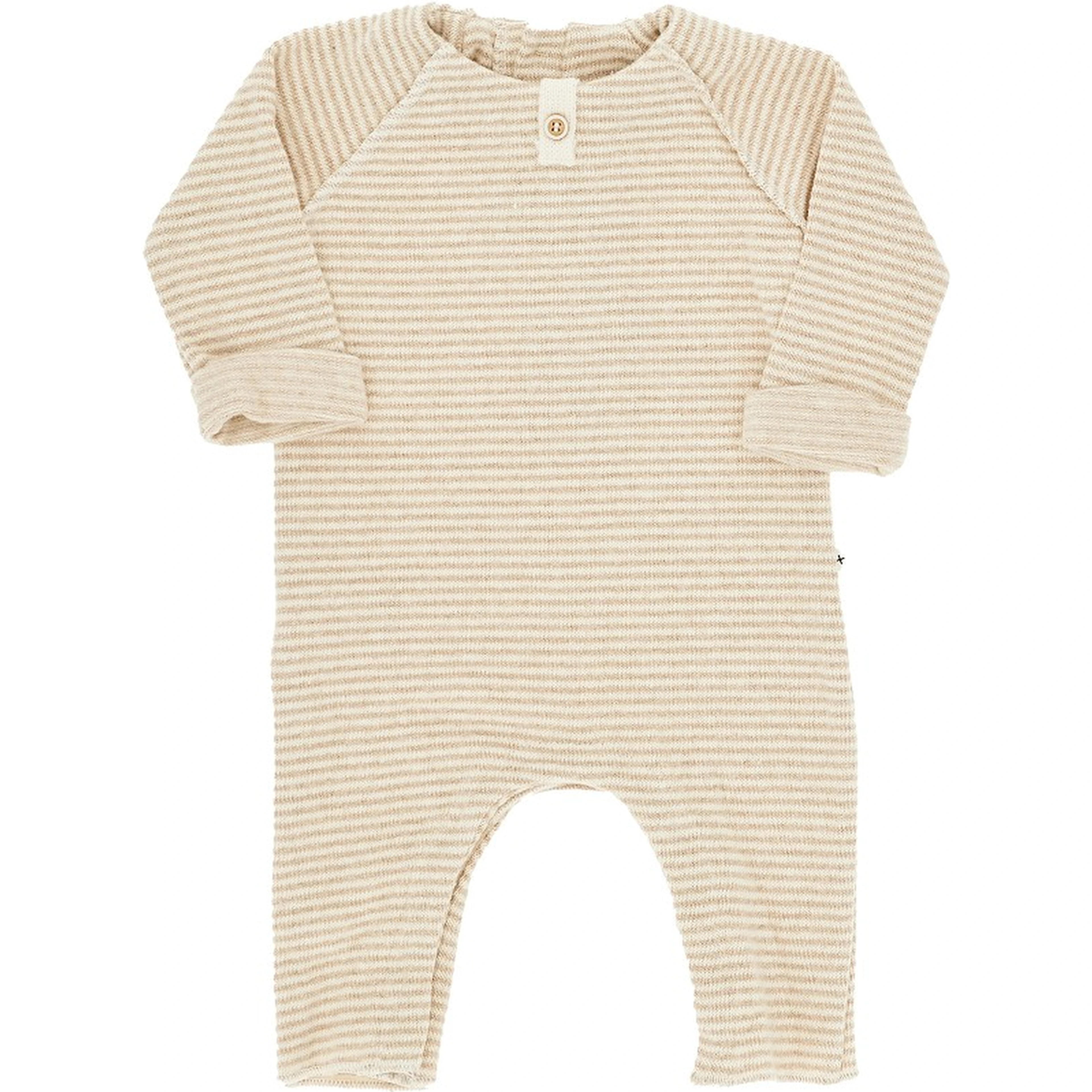 Striped cotton-blend romper suit