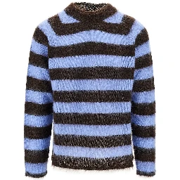 Kniited sweater with striped motif