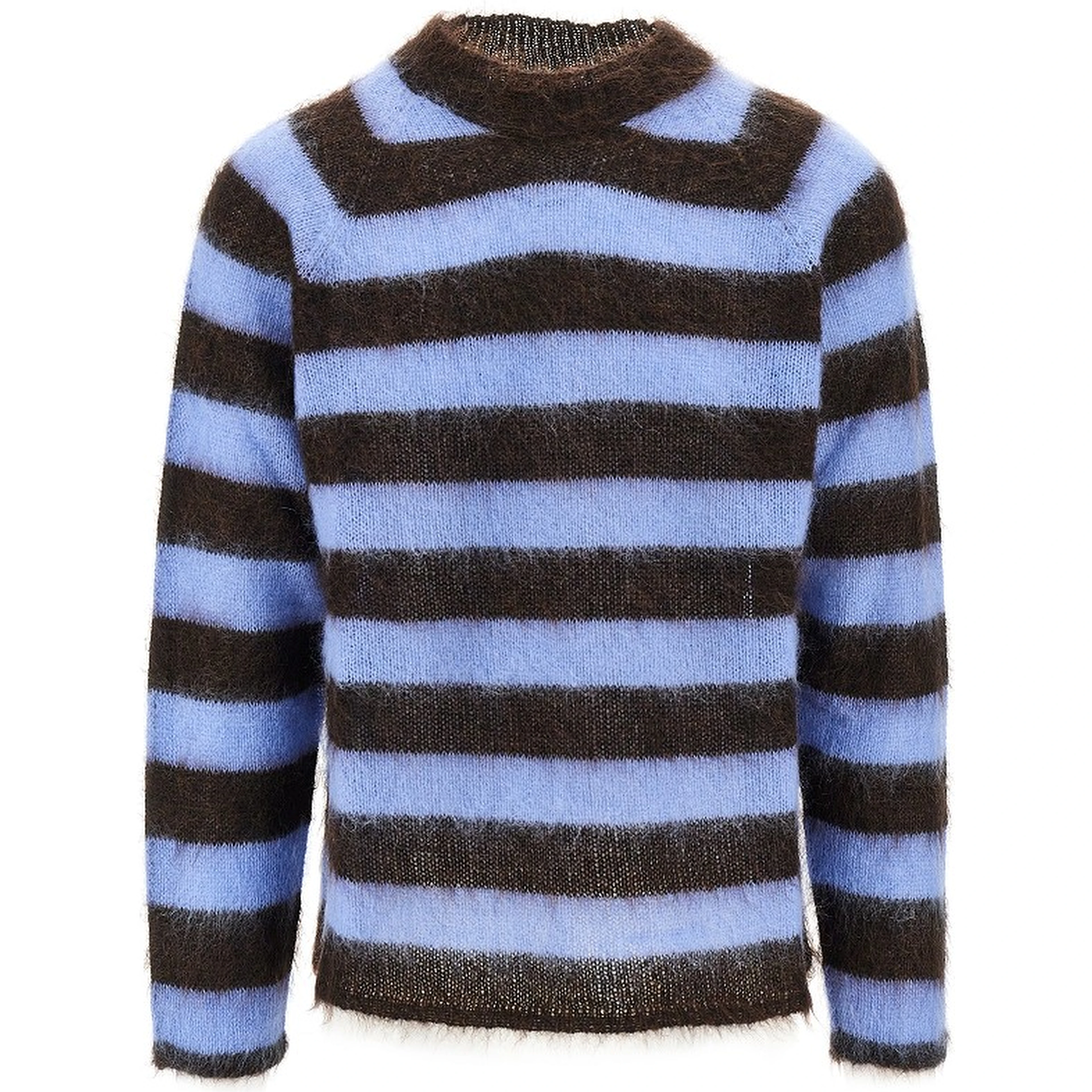 Kniited sweater with striped motif