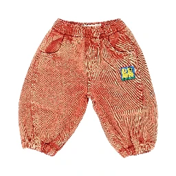 Denim pants with logo patch