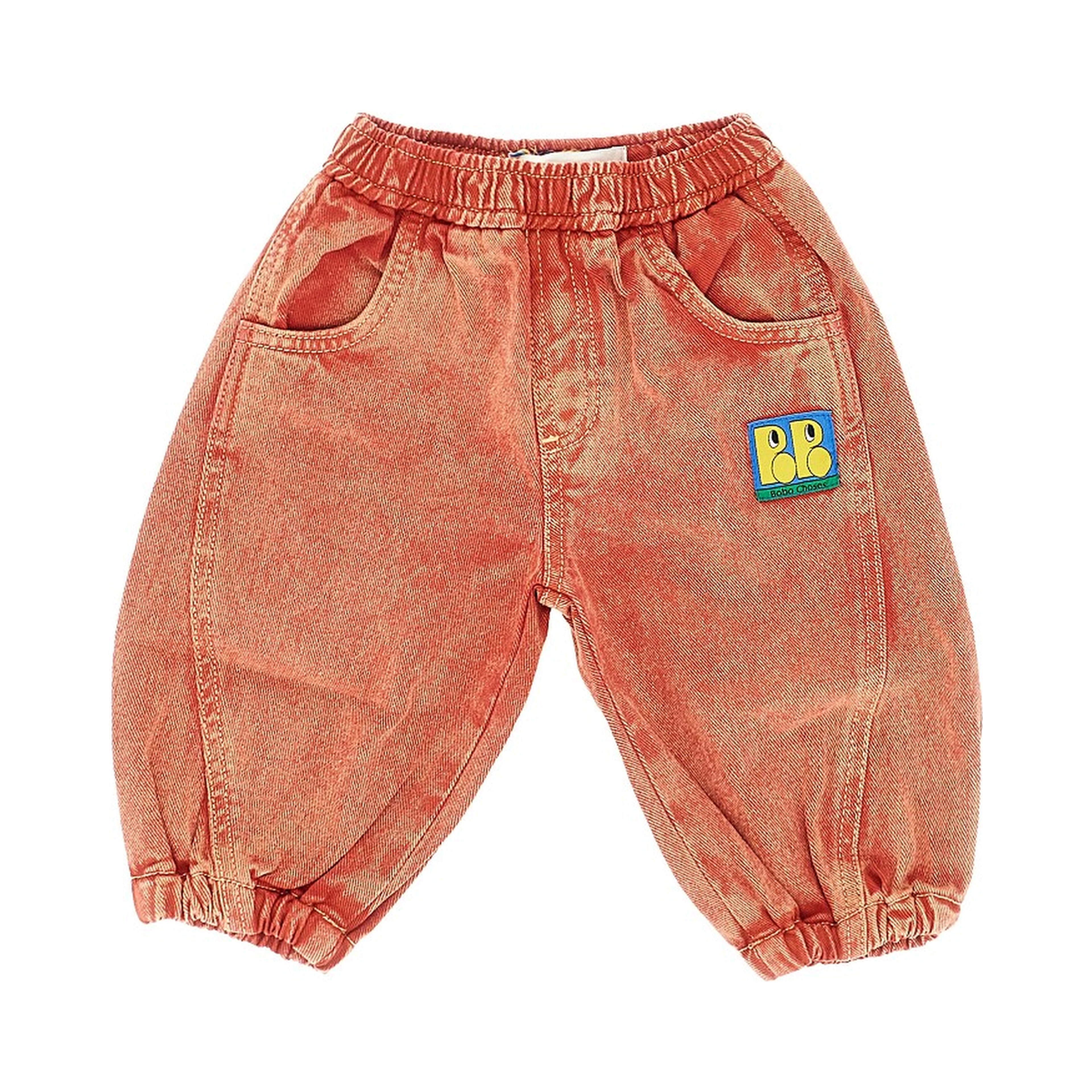 Denim pants with logo patch