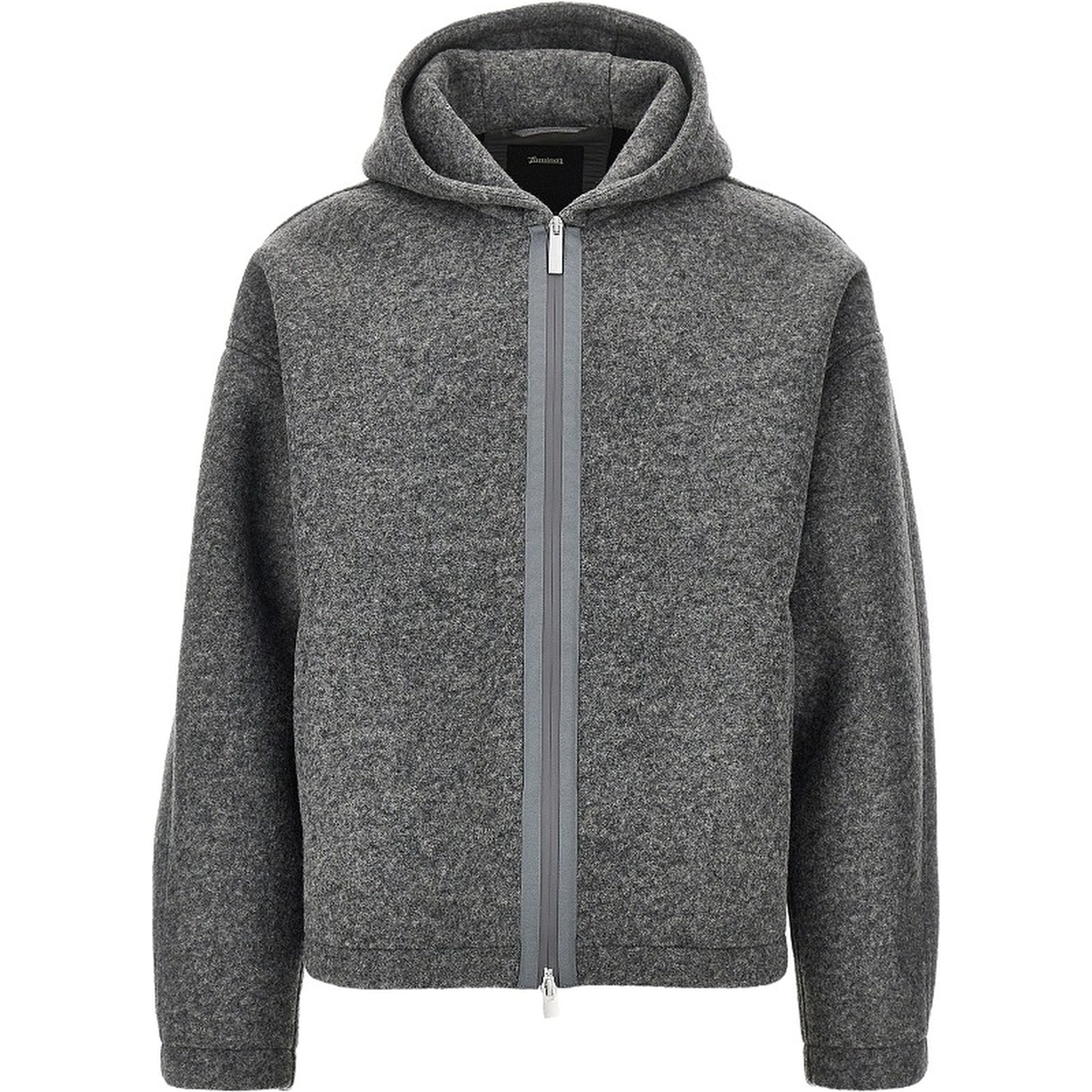 Wool-blend cloth blouson jacket