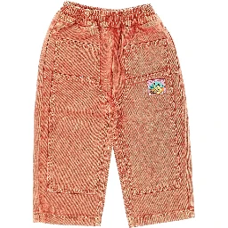 Denim pants with logo patch