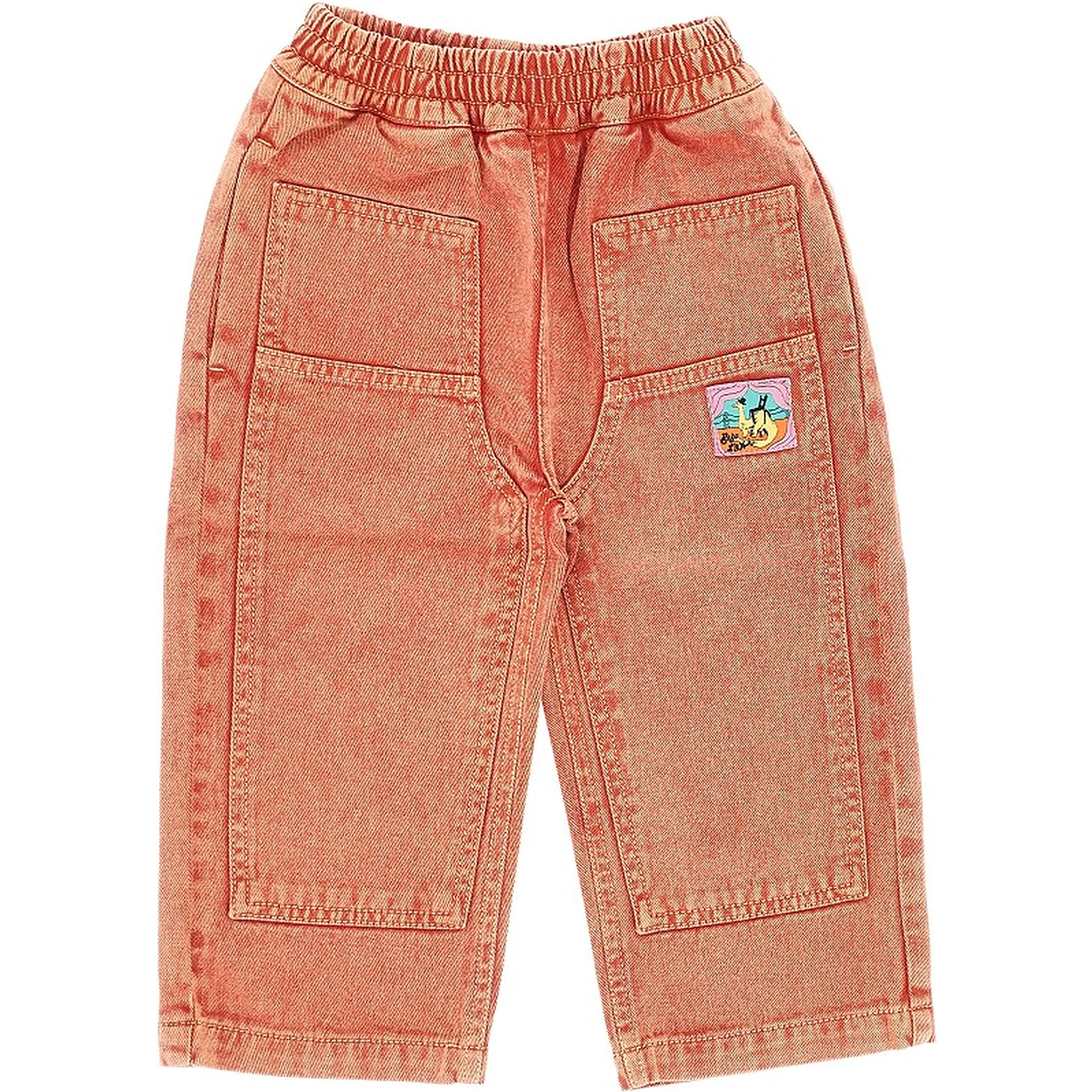 Denim pants with logo patch