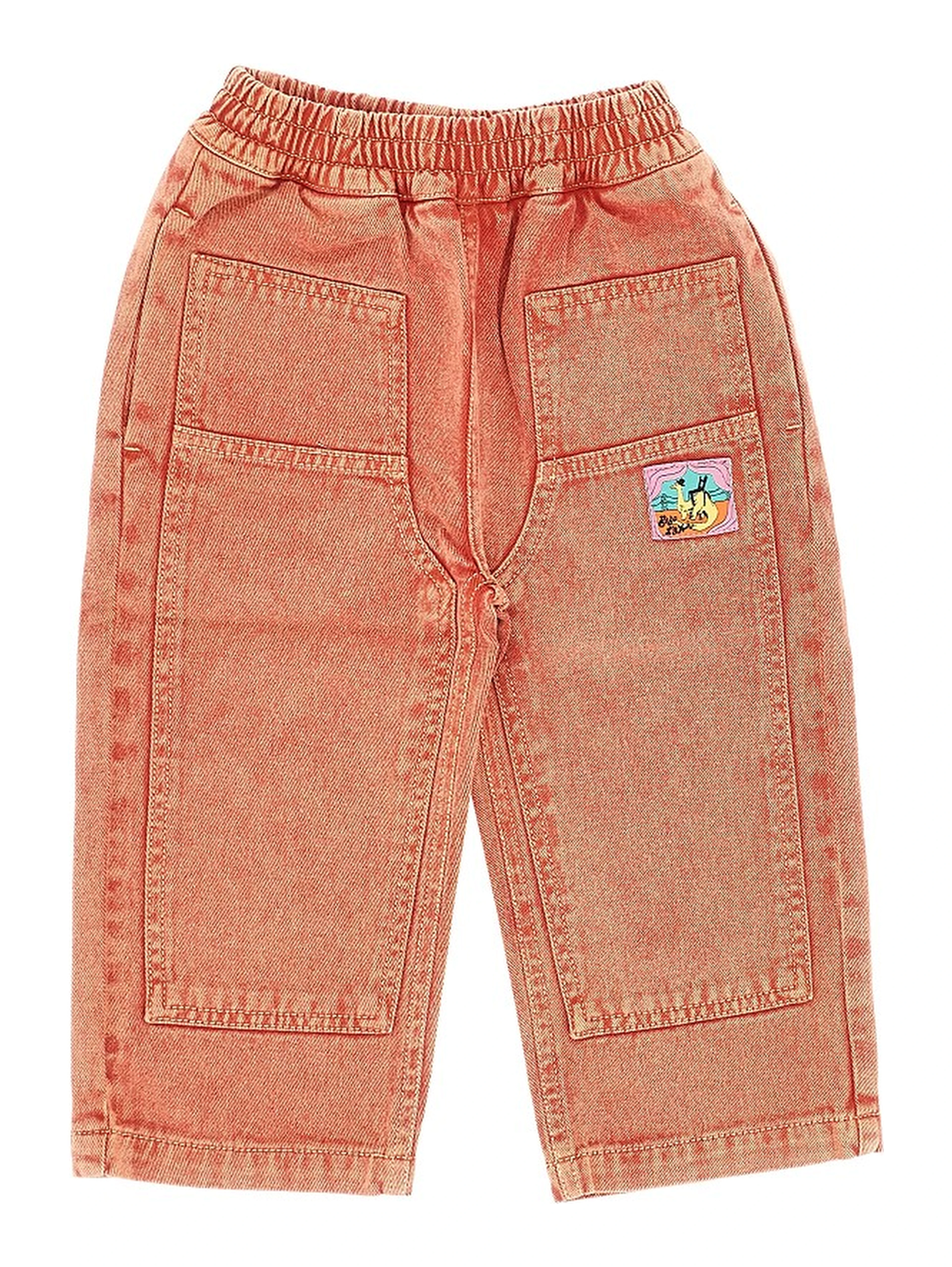 Denim pants with logo patch